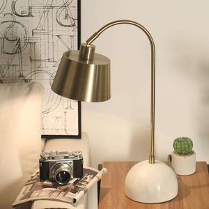 Lampe de table de chevet créative <span class=keywords><strong>avec</strong></span> base en marbre, style nordique, pour chambre à coucher, salon ou bureau - Product Image 2
