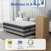 Matelas hybride 3D à mémoire de forme et ressorts ensachés, sensation moyenne, format double, livré en boîte, protection de matelas incluse, prix abordable - Offre Spéciale