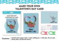 Kit de bricolage pour enfants : Créez votre propre carte de vœux de la Saint-Valentin en quilling de carton – Thème animaux et nature – Éducatif – À partir de 8 ans