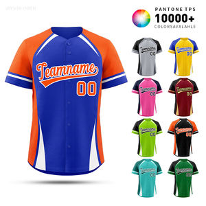 उच्च गुणवत्ता वाले न्यूनतम डिजाइन कस्टम बटन-अप बेसबॉल जर्सी रंग ब्लॉक डिजाइन ओएम थोक टीम स्कूल परिधान - Product Image 3