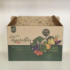 OEM ODM Boîte cadeau de fruits écologiques robustes Fournisseur de carton ondulé kraft pour légumes Couvercle et boîte de base personnalisés avec couvercle