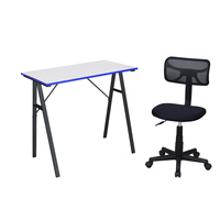 Cadre en métal Mdf Table d'ordinateur PC Petit bureau d'ordinateur et ensemble de chaises