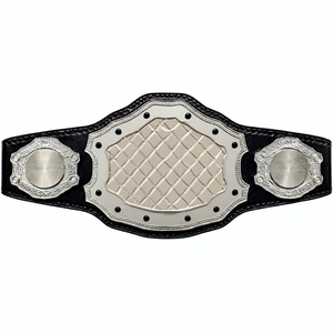 Ceinture de championnat personnalisée, sangle en cuir plaqué argent, réglable, arts martiaux, boxe, MMA, sport, championnat - Product Image 1