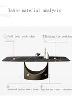 Ensemble de table à manger et chaise, modèle italien créatif, moderne, simple, rectangulaire, planche de rock importée, légère, table de luxe