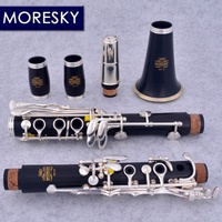 MORESKY Clarinet Bb 18 Keys Silver-plated Ebony/Grenadilla Sib Clarinete M112