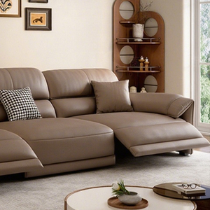 Divano multifunzione in pelle a tre posti in vera pelle <span class=keywords><strong>Design</strong></span> minimalista leggero di lusso estensibile per salotti domestici - Product Image 5