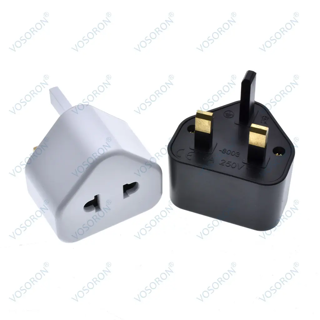 EU US 2 Pin To UK 3 Pin Cắm AC Universal Adapter Du Lịch Chuyển Đổi Anh G Loại Tiêu Chuẩn Đầu Vào Cắm 5A Cầu Chì