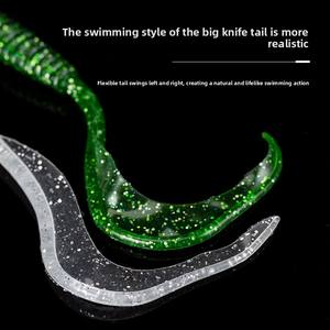 เหยื่อปลอม PVC รูปทรงฉลาม ชุด 5 ชิ้น เหยื่อแบบนิ่ม หางม้วนใหญ่ เหยื่อไบโอนิคแบบ<span class=keywords><strong>หนอน</strong></span>นิ่ม สำหรับตกปลาแบสและปลาหัวดำ - Product Image 3