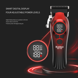 מכונת תספורת לגברים KEMEI Km-1783 Gradient, 7000RPM, 4 מהירויות, להב מתכוונן, אלחוטית, 2000mAh, סט מכונת תספורת מקצועית 2 ב-1, מכשירי CE - Product Image 5