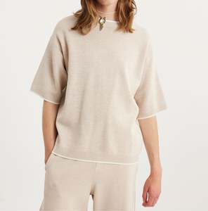 Ensemble de t-shirts en tricot de coton à manches courtes pour hommes, à la mode simple et personnalisée - Product Image 2