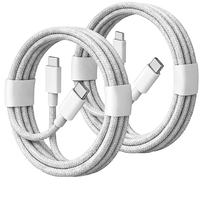 Câble USB-C vers USB-C tressé coloré 60W PD à charge rapide en nylon pour ordinateur et écouteurs avec conducteur en cuivre pur