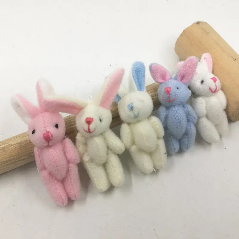 6cm Mini Stuffed Rabbits Plush Toy Birthday Party Cake Decoration Interactive Soft Realistic Bunny DIY Ornaments Toy