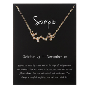 Collana con Ciondolo Segno Zodiacale in Lega, 12 Costellazioni, Aquario, Leone, Scorpione, Toro, Bilancia, Stella Guardiana - Product Image 6