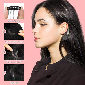 6 Piezas de Extensiones de Cabello con Clip de 19.6 Pulgadas, Brillantes y Relucientes, con Purpurina - Product Image 2