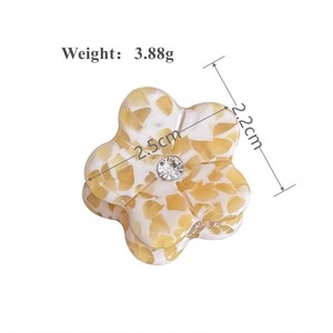 EASY Mini pince à cheveux en acétate haut de gamme, faite à la main, avec petite fleur en strass, pour franges latérales et queue de cheval, accessoires pour femmes - Product Image 2