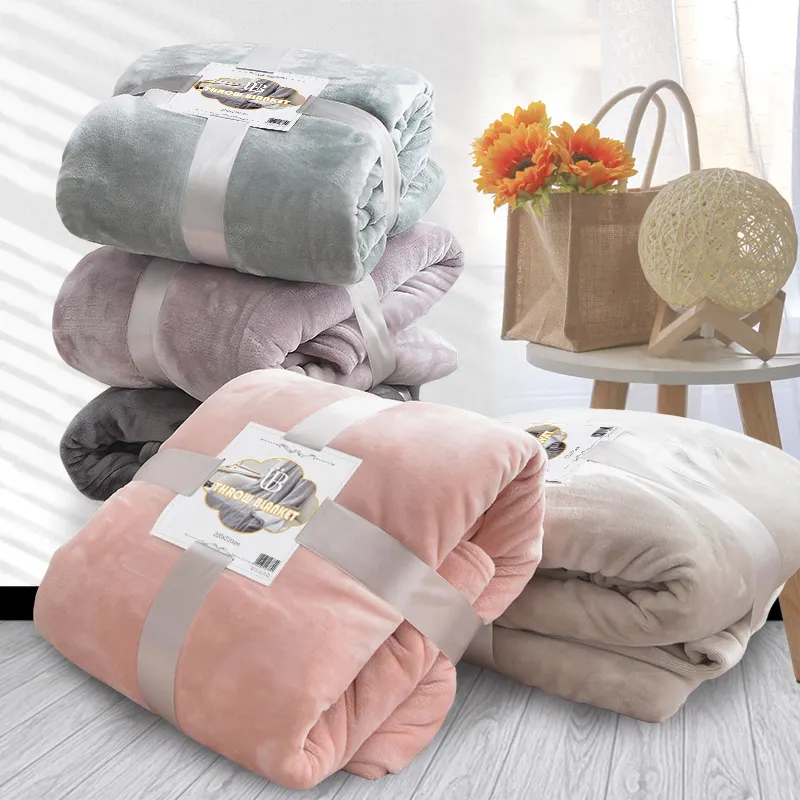 Custom Manta Cobertor Fleece Bed Blanket Logo Frazada Blanket 1ply Cobertores Throw Lightweight Cozy Couch Throw Blankets