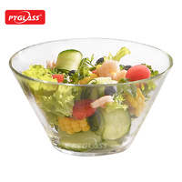 Bol à salade Pyglass en verre borosilicate haute résistance, transparent, grand format, épaissi, compatible micro-ondes et congélateur
