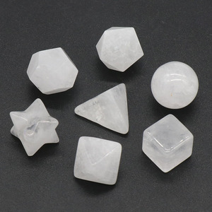 Set di 7 <span class=keywords><strong>Chakra</strong></span> in Cristallo Naturale Misto, <span class=keywords><strong>Pietre</strong></span> Geometriche Platoniche, Stella Merkaba in Pietra Lucidata per Meditazione - Product Image 2