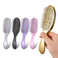 Peigne de massage en bambou électroplaqué style Zeus, double usage pour soins du cuir chevelu et des méridiens, antistatique, à dents hautes et basses, pour cheveux secs, usage domestique