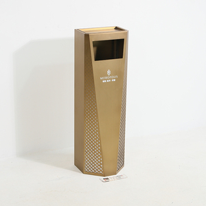 Outdoor Indoor Gold <b>Stainless</b> <b>Steel</b> Trash <b>Bin</b> Modern Luxury Waste Garbage Can for Hotel Lobby - Product Image 1
