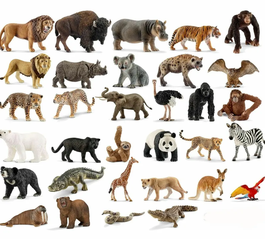 Éducation figurines d'animaux de ferme réalistes simulation pvc zoo animaux jouets en plastique forêt animal sauvage jouet pour enfants tout-petits