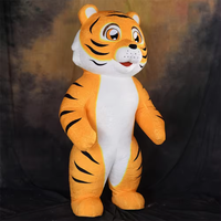 Costume de mascotte gonflable de chien de patte de tigre adulte personnalisé Halloween Costume de mascotte longue fourrure dessin animé en peluche personnage Animal pour la fête