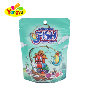 Venta caliente forma de pescado sabor a uva masticable gomoso niños caramelo bolsa embalaje monstruo embalaje sabor afrutado - Product Image 4