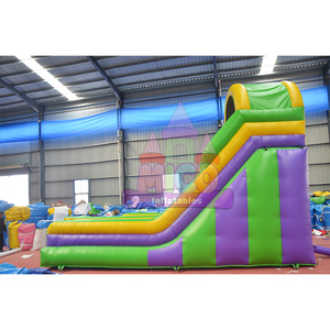 Château gonflable extérieur robuste sur mesure avec toboggan aquatique gonflable vert de 23 pieds à vendre - Product Image 5