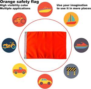 Bendera keselamatan oranye 12x18 inci, bendera keselamatan tugas berat ATV dengan 2 gromet kuningan, bendera sepeda visibilitas tinggi spanduk oranye - Product Image 3