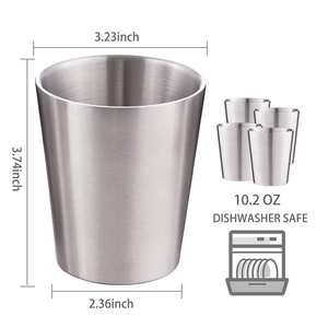 Gobelet d'eau en acier inoxydable de qualité supérieure, 10 pièces, porte-eau en métal brossé, empilables, - Product Image 6