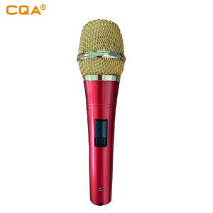 Buen sonido karaoke micro CQA de mano de metal micrófonos con soporte en productos de stock populares en vietnam - Product Image 3