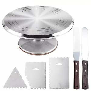 Custom Rotating Cake Stand Cake Decorating Kit Metal Cake Tools With Turntable Pastry Nozzles Tools Accessories Baking Supplies