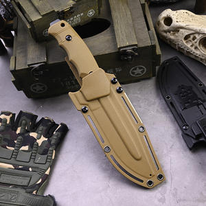 Hongrui OEM Noir Stonewash Lame Bushcraft Nylon Poignée Full-tang Extérieur Tactique Chasse Lame Fixe Couteau avec Gaine - Product Image 5