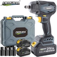 Mini outils de réparation de pneus, clé à chocs sans fil 1/2 pouce, moteur sans balais, lumière de travail LED, clé électrique sans fil 350 Nm