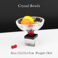 Vase en verre cristal rose Hitop Madison, design moderne, plateau pour fruits secs/gâteaux/desserts, décoration de table pour salon, cuisine