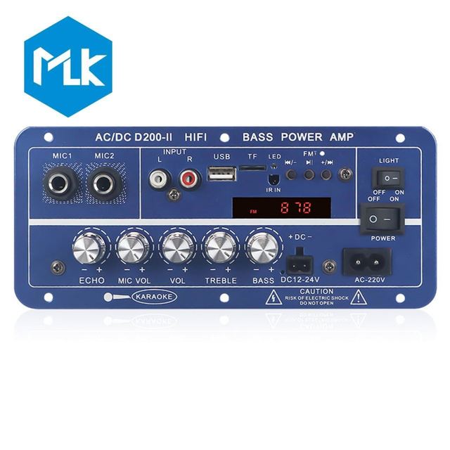 MLK  High Power Dual Channel Powerful  Amplifier Board 2*60W Car Karaoke System Professional Amplifier Module