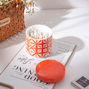 エコフレンドリークラシックデザインバスルームセットセラミック6個セットデカールオレンジバスルームアクセサリーセット - Product Image 5