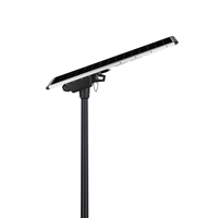 Éclairage solaire de rue à haute efficacité 100W IP66 190LM/W LED avec télécommande intelligente, garantie de 3 ans, construction en alliage d'aluminium