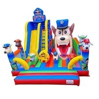 Château gonflable combiné facile à installer, aire de jeux pour enfants, château gonflable durable à louer, château gonflable Paw Dog avec toboggan