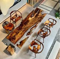 Table à manger en résine époxy de luxe, design moderne personnalisé, fabrication artisanale, table en or et en camphre, table rivière, ventes chaudes