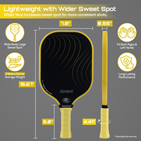 Nouvelles pagaies de pickleball en fibre de carbone thermoformée de 14 mm, style USAPA, avec structure en nid d'abeille PP