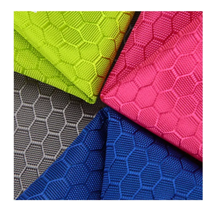 Tecido Oxford de nylon ripstop 210D 420D, favo de mel hexagonal para futebol, xadrez PU revestido, impermeável, para uso ao ar livre