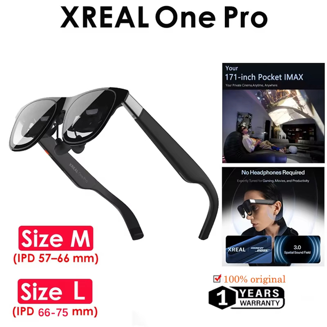 Original XREAL One Pro AR Glasses 120Hz 57 FOV 3 DoF for iPhone Mac Switch PS5 Game Private Cinema