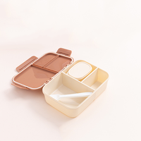 Boîte à lunch en plastique à 3 compartiments pour étudiants et enfants, contenants alimentaires