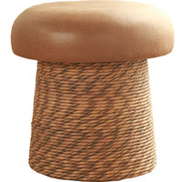 Pouf bas tressé créatif en forme de champignon, multifonctionnel, pour la maison, siège de changement de chaussures pour entrée, chambre et salon