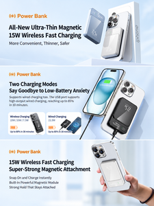 ราคาโรงงาน HYTO พาวเวอร์แบงค์แม่เหล็กขนาดเล็ก 10000mah 5000mah แบบพกพา ชาร์จเร็วไร้สาย 22.5W สำหรับ <span class=keywords><strong>iPhone</strong></span> และ Android - Product Image 2