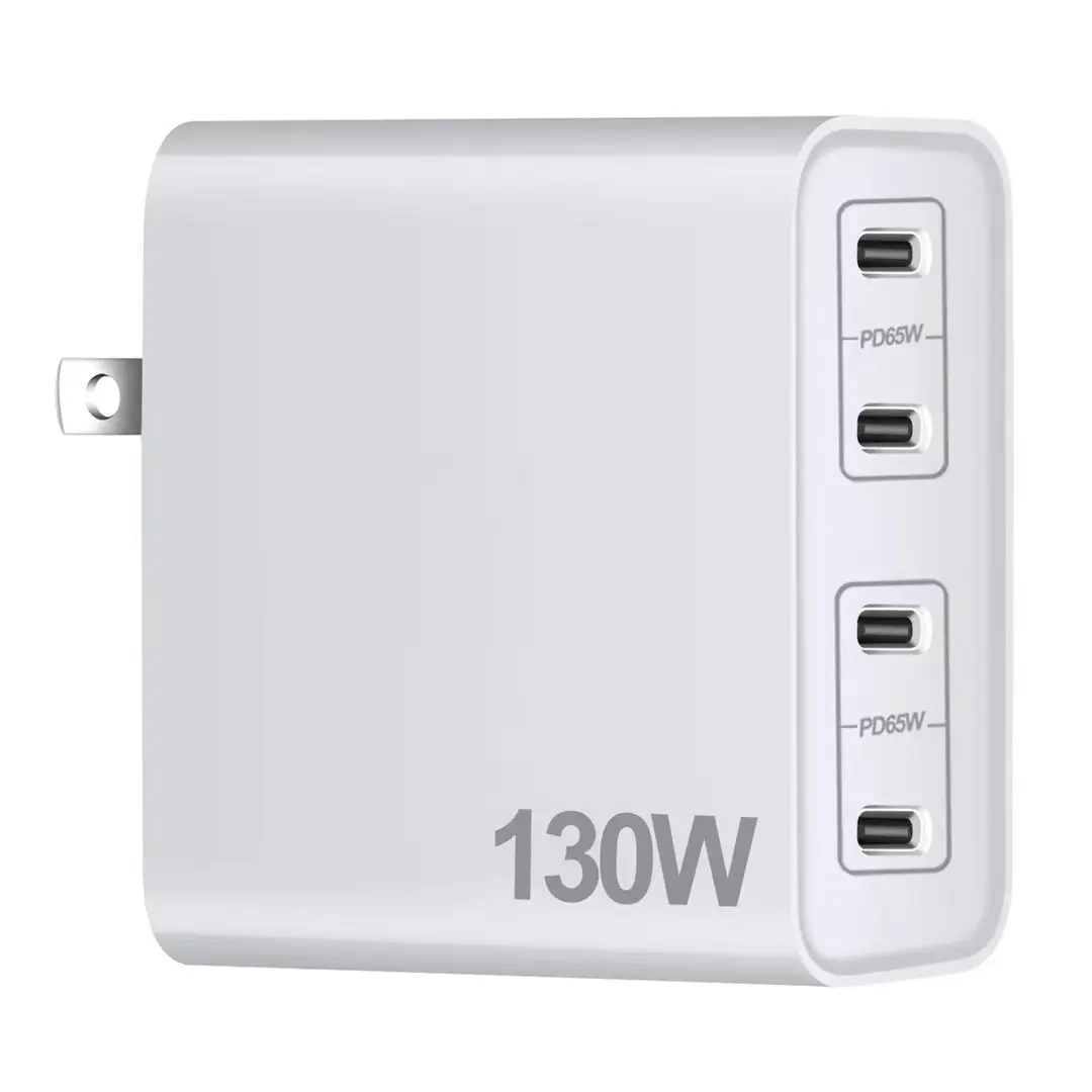 Gan 130w pd מטען קיר usb c 4 יציאות עבור iphone עבור טלפון נייד samsung-c מתאם חשמל