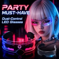 Lunettes LED en acrylique lumineuses, 12 modes, musique, design numérique en nid d'abeille, pour fêtes et événements, cadeau, vente en gros