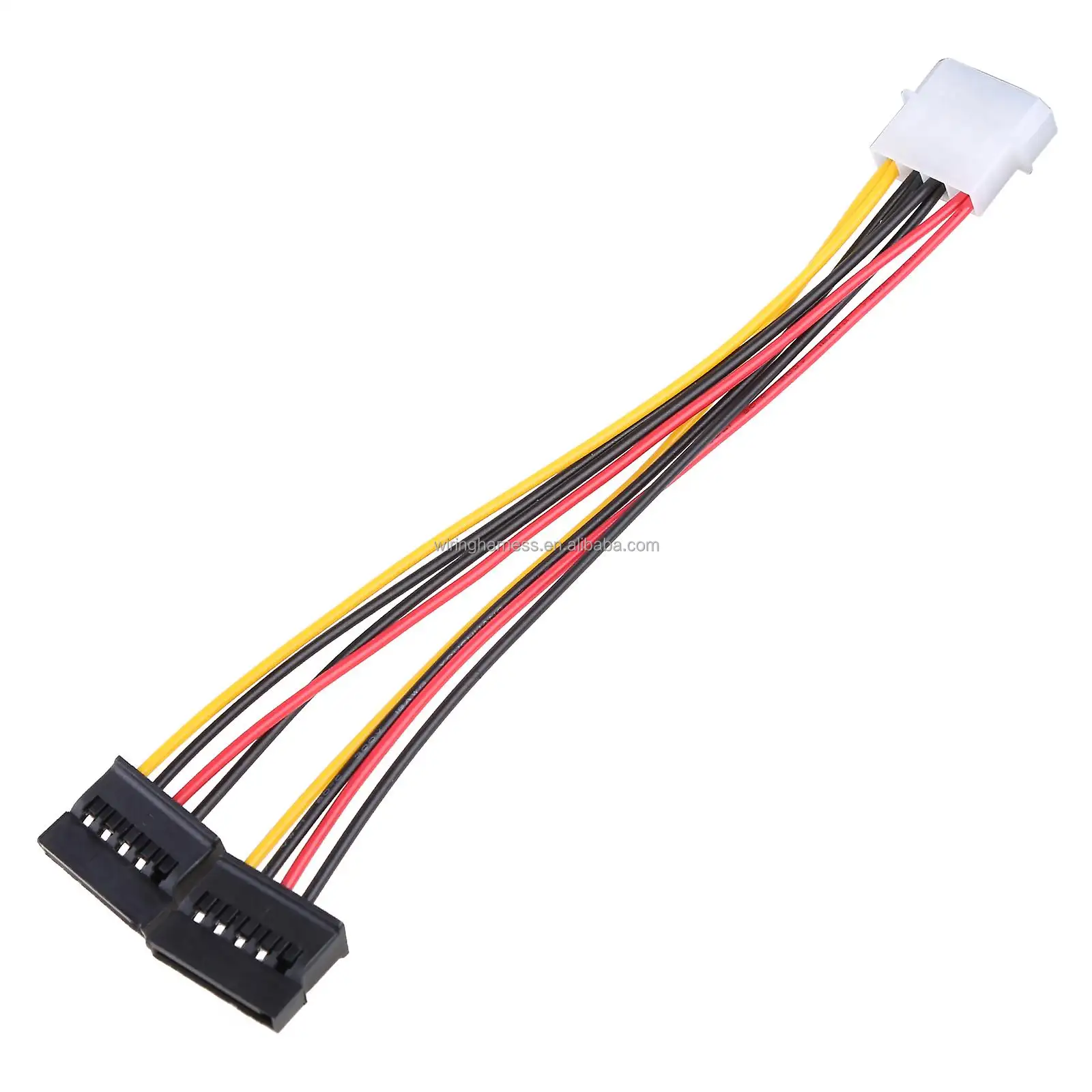 15ピンSATAオス-4ピンMolex2メスIDEHDD電源ハードドライブアダプターケーブル