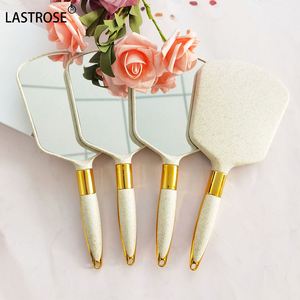 Low Moq Makeup Handheld Mirror Private Label Single Side Vanity Hand Mirror Handle Cosmetic Mirror for Women - Product Image 1